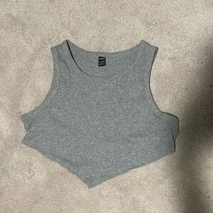 size xl shein grey cropped halter neck